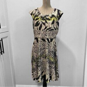 Black and White Midi Dress with Crew Neck by Clientele Size xLarge